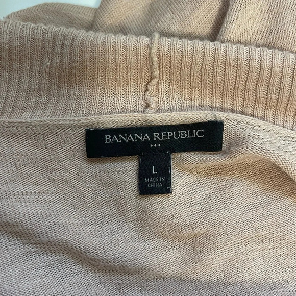 Banana Republic Factory Tan Rib Open Front Waterfall Cardigan Large Women’s - Picture 8 of 10